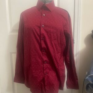 Apt. 9 Burgundy Shirt with White Dots